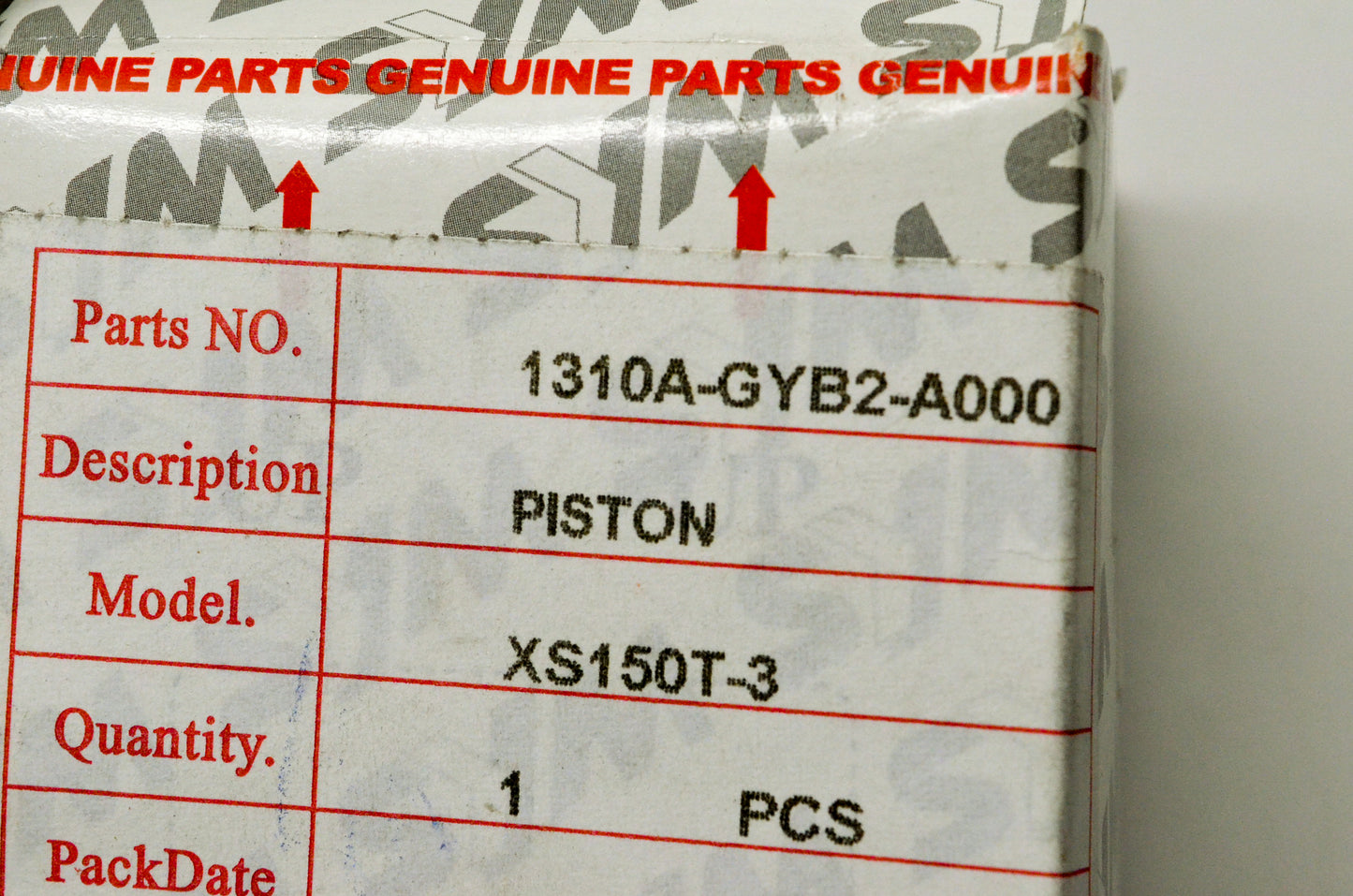 Sym 1310A-GYB2-A000, XS150T-3 Piston NOS