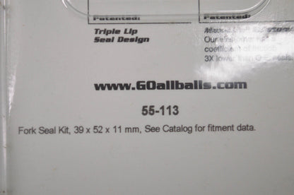 All Balls 55-113 39x52x11mm Red Fork Seal Kit NOS