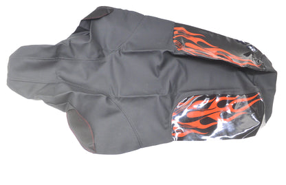 Verde Powersports Yamaha TW200 Black w/ Red Flames Seat Cover NOS