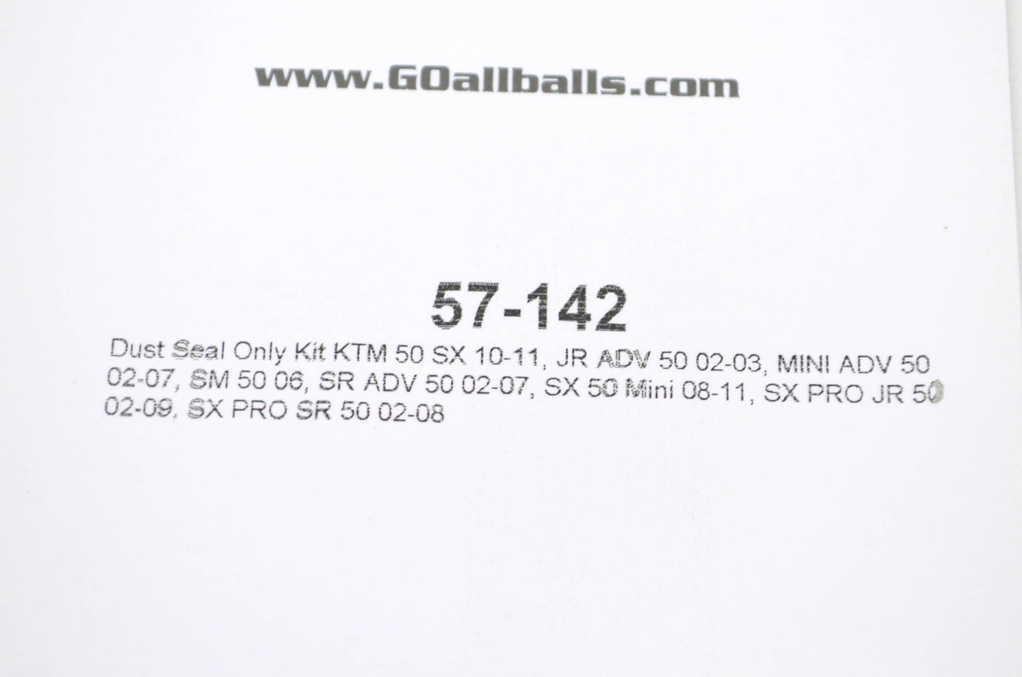 All Balls 57-142 KTM Dust Seal Kit NOS
