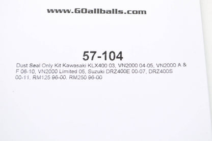 All Balls 57-104 Dust Seal Kit NOS
