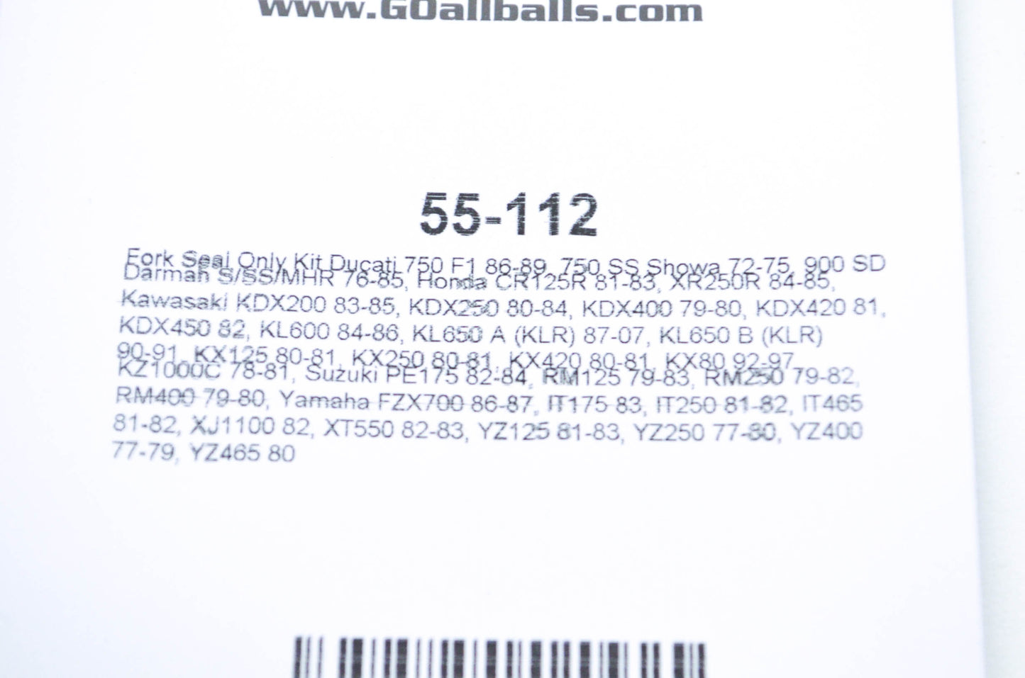 All Balls 57-112 Dust Seal Kit NOS