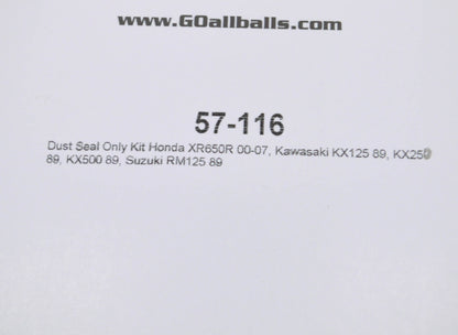 All Balls 57-116 Dust Seal Kit NOS