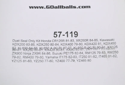 All Balls 57-119 Dust Seal Kit NOS