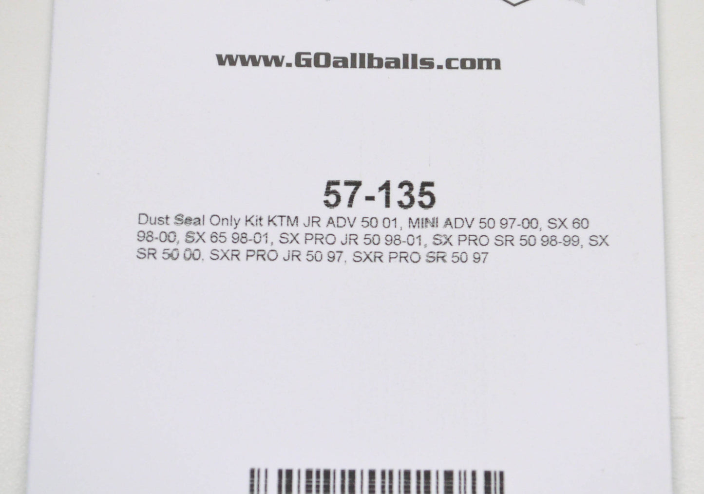 All Balls 57-135 KTM Dust Seal Kit NOS
