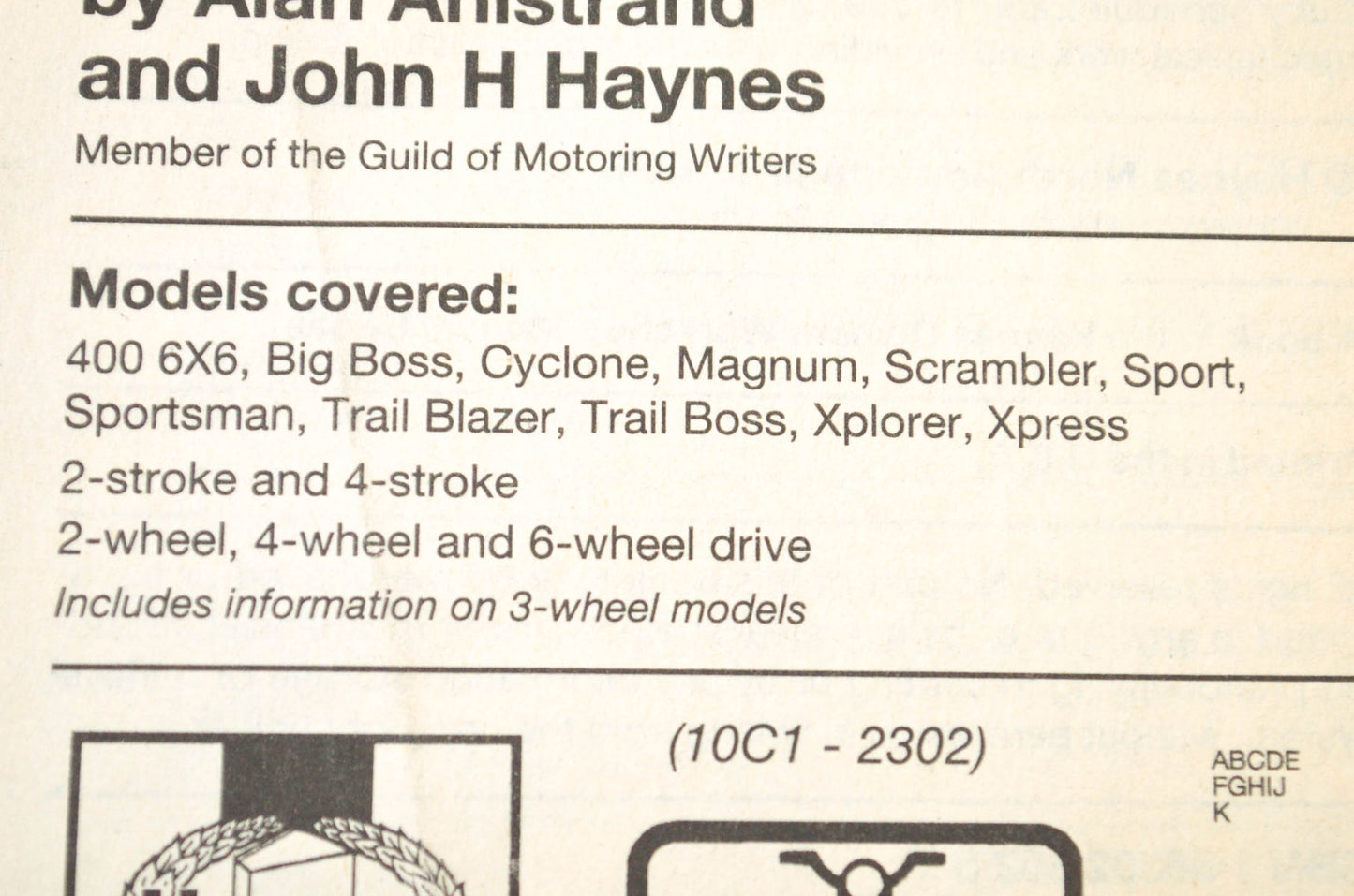 Haynes 1985-1997 2 Stroke & 4 Stroke ATV Service Manual