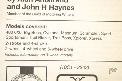 Haynes 1985-1997 2 Stroke & 4 Stroke ATV Service Manual