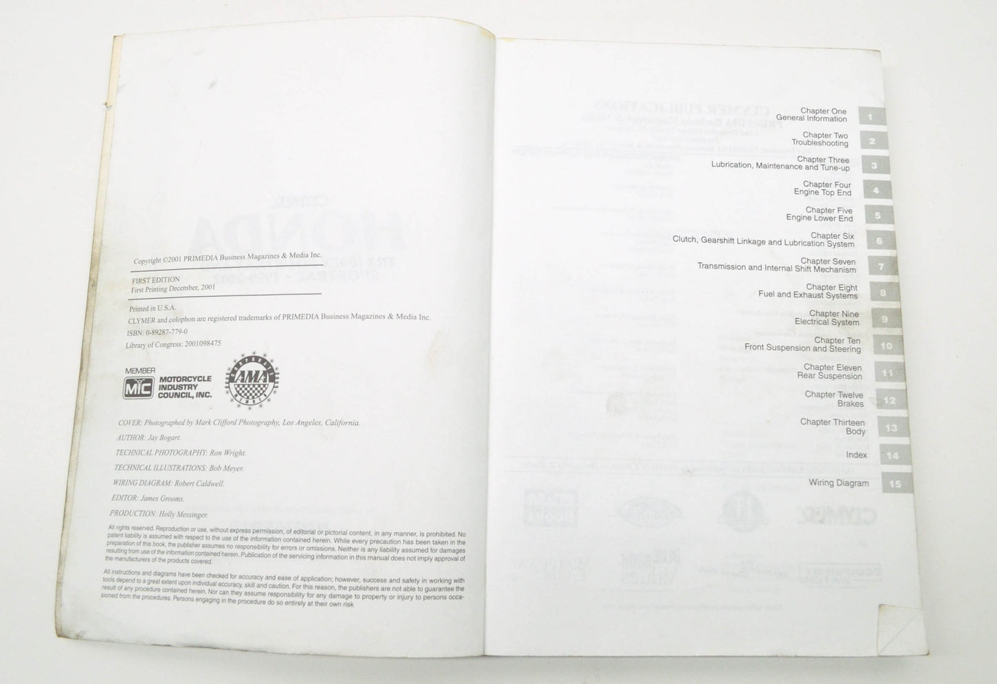 Clymer 1999-2002 Honda TRX400EX Service Manual