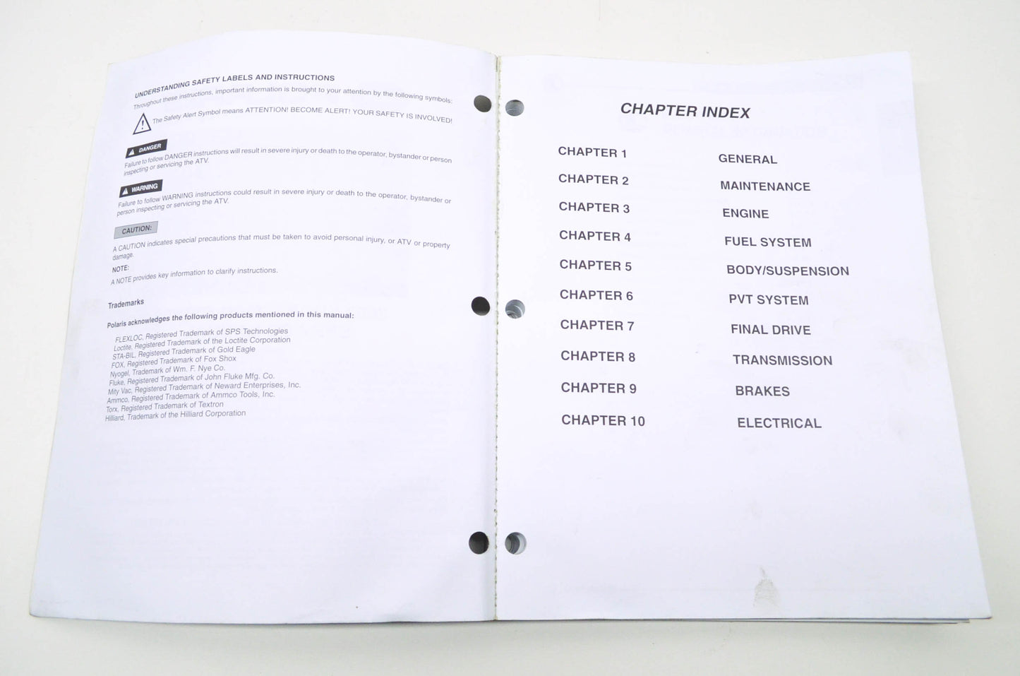 OEM Polaris 9918065 Service Manual 03 Sportsman 400/500