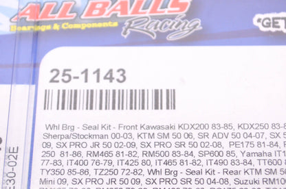All Balls 25-1143 Kawasaki Wheel Bearing Seal Kit NOS