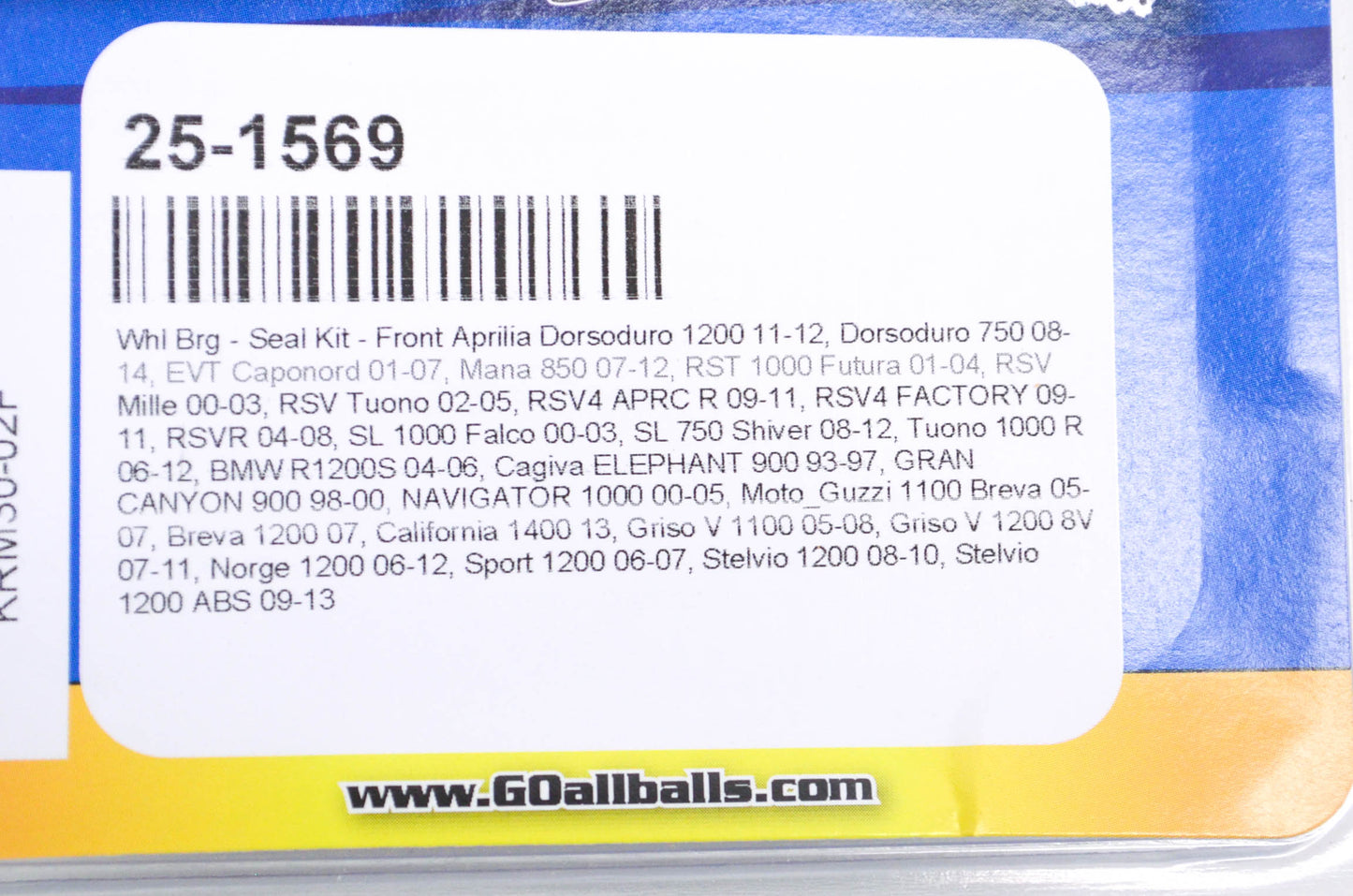 All Balls 25-1569 Front Wheel Bearing Seal Kit NOS