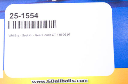 All Balls 25-1554, IND30-03G Honda Rear Wheel Bearing Seal Kit NOS