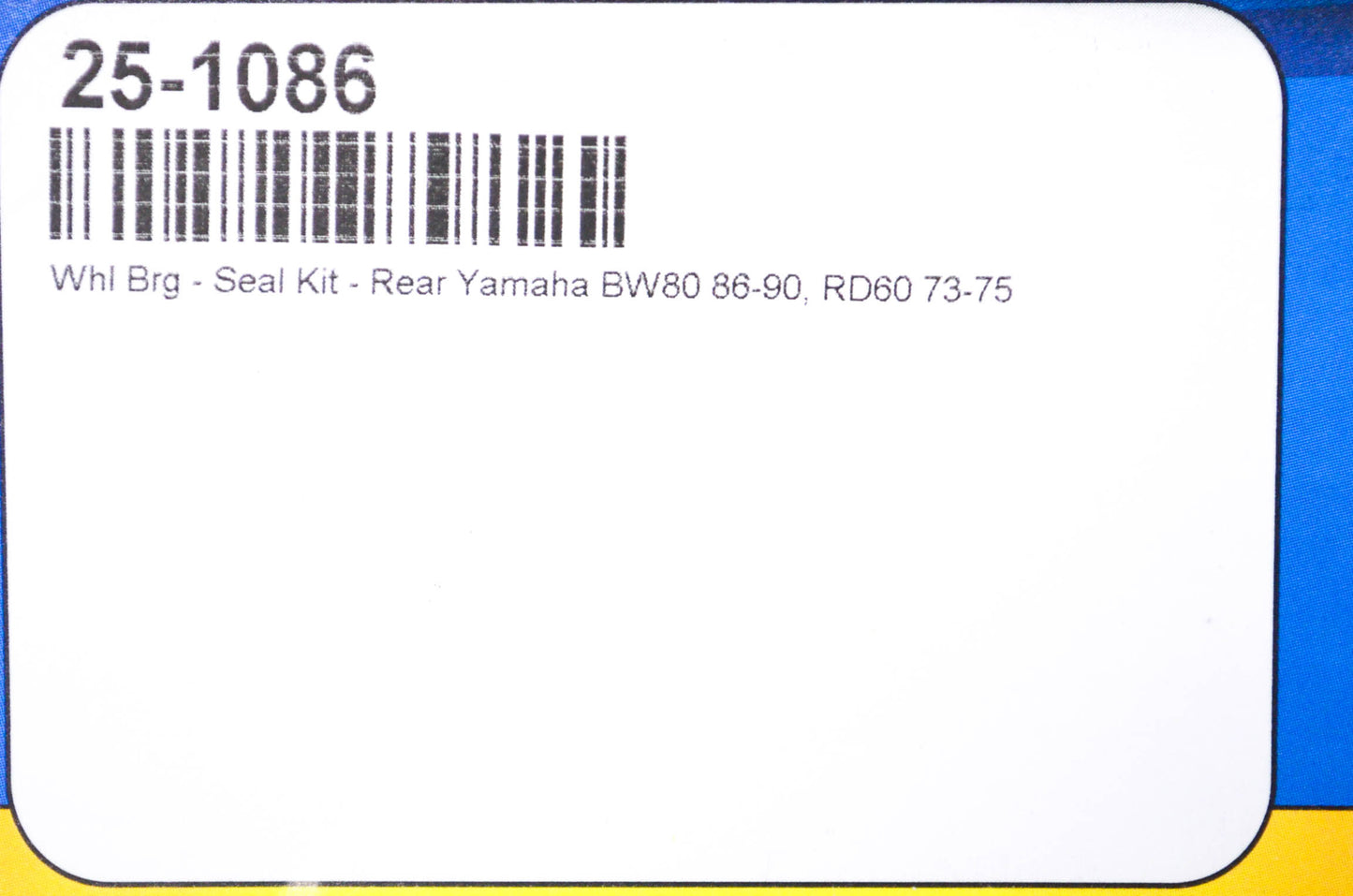 All Balls 25-1086 Yamaha Rear Wheel Bearing Seal Kit NOS