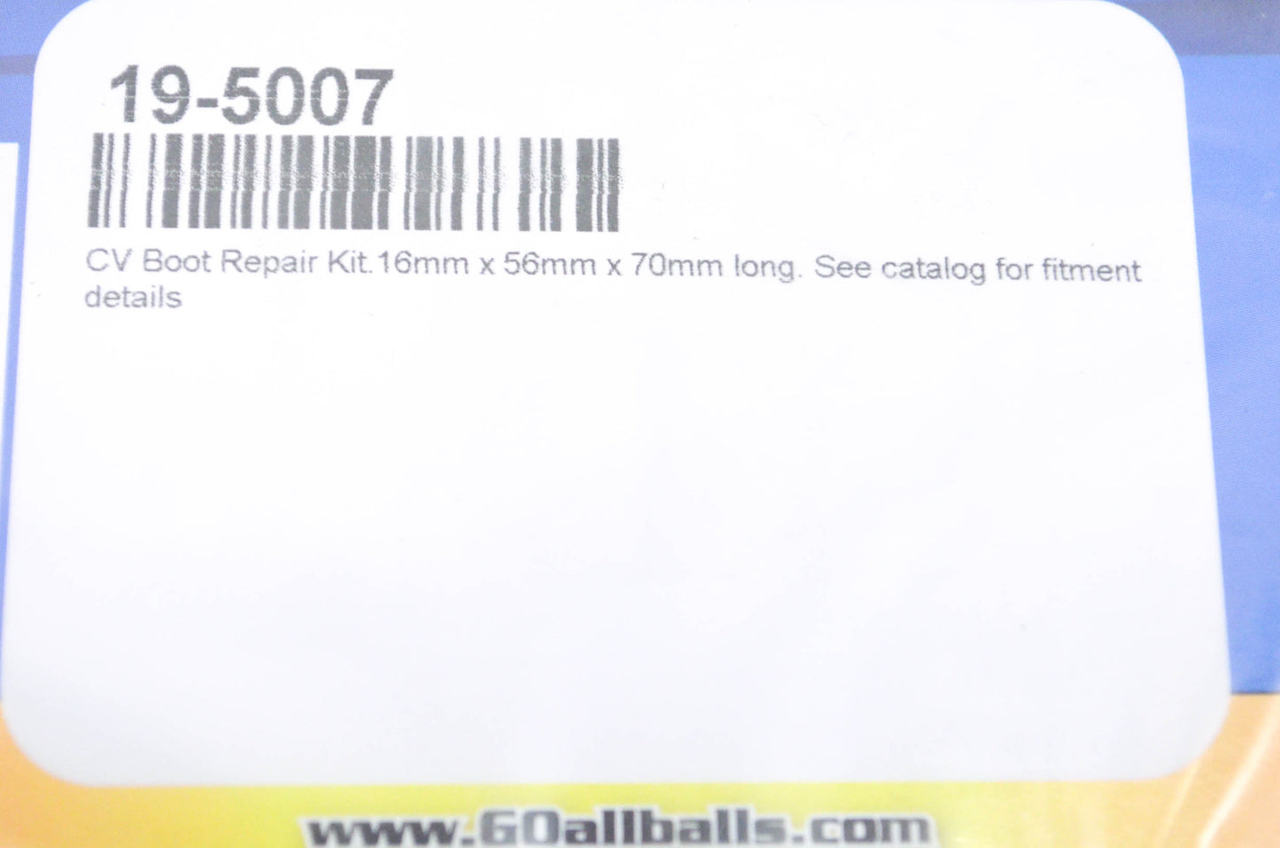 All Balls 19-5007 CV Boot Repair Kit 16x56x70mm NOS
