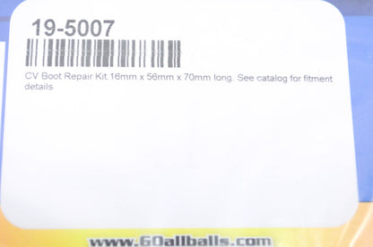 All Balls 19-5007 CV Boot Repair Kit 16x56x70mm NOS