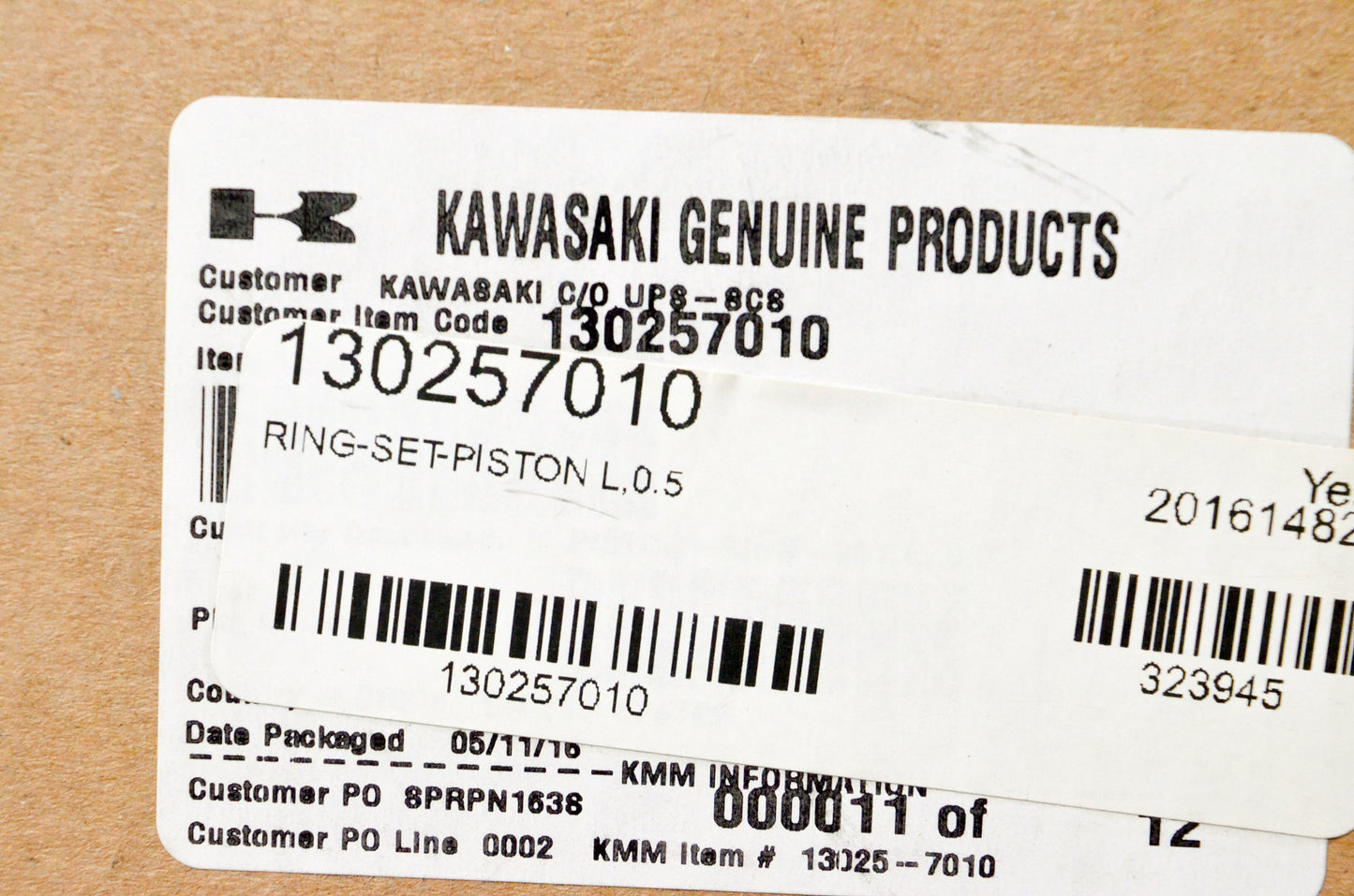 OEM Kawasaki 13025-7010 0.5 L Piston Ring Kit NOS