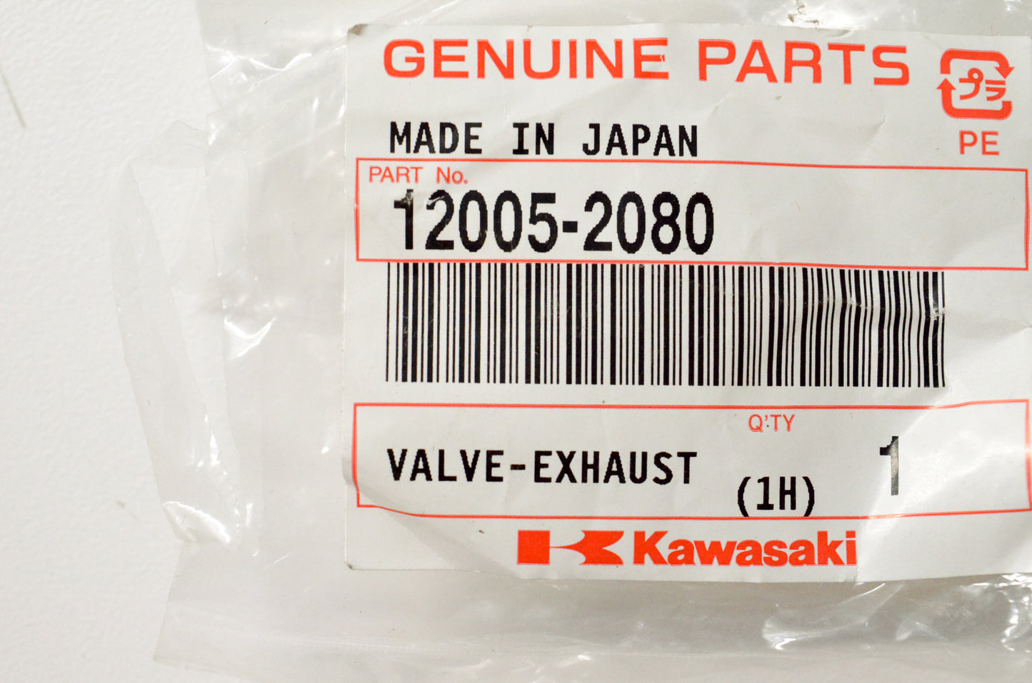 OEM Kawasaki 12005-2080 Exhaust Valve NOS
