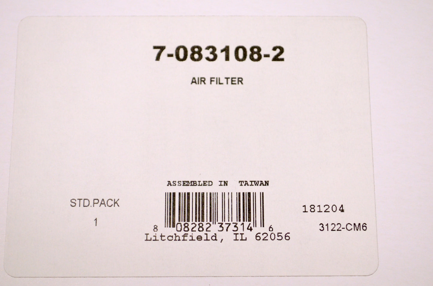 Prime Line 7-083108-2 Air Filter NOS