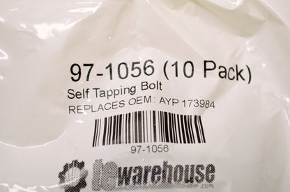 Aftermarket 97-1056, AYP173984 Self Tapping Bolt QTY 10 NOS