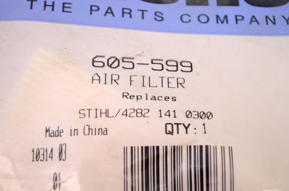 Stens 605-599, 42821410300 Air Filter NOS