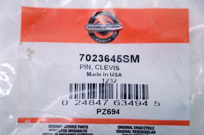 OEM Briggs & Stratton 7023645SM, PZ694 Clevis Pin NOS