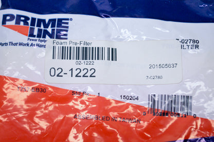 Prime Line 7-02780, 02-1222, 122611 Foam Pre-Filter NOS