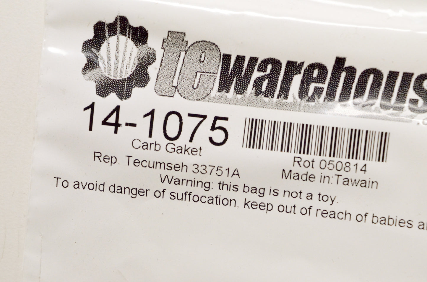 Tewarehouse 14-1075, 33751A, 050814 Carburetor Gasket NOS