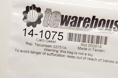 Tewarehouse 14-1075, 33751A, 050814 Carburetor Gasket NOS
