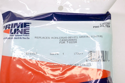 Prime Line 7-02287, 45-083-01, 34768, 20405 Pre-Filter NOS
