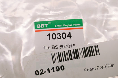 BBT 10304, 697015, 02-1190 Foam Pre-Filter NOS