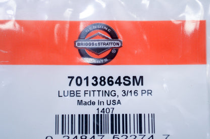 OEM Briggs & Stratton 7013864SM 3/16 PR Lube Fitting NOS