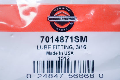 OEM Briggs & Stratton 7014871SM 3/16 Lube Fitting NOS