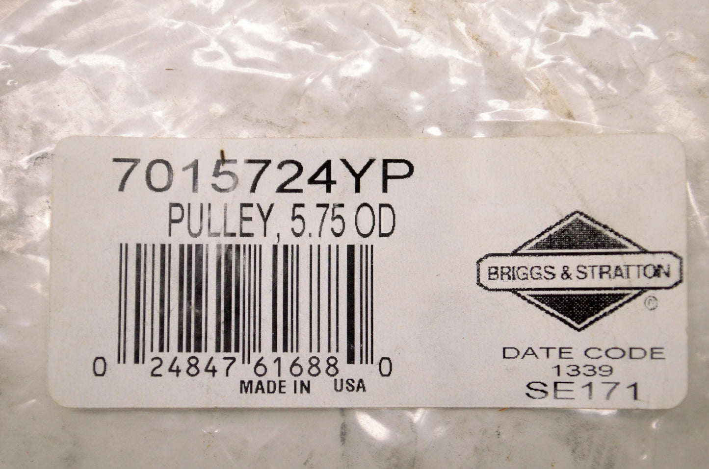 OEM Briggs & Stratton 7015724YP 5.75 OD Pulley NOS