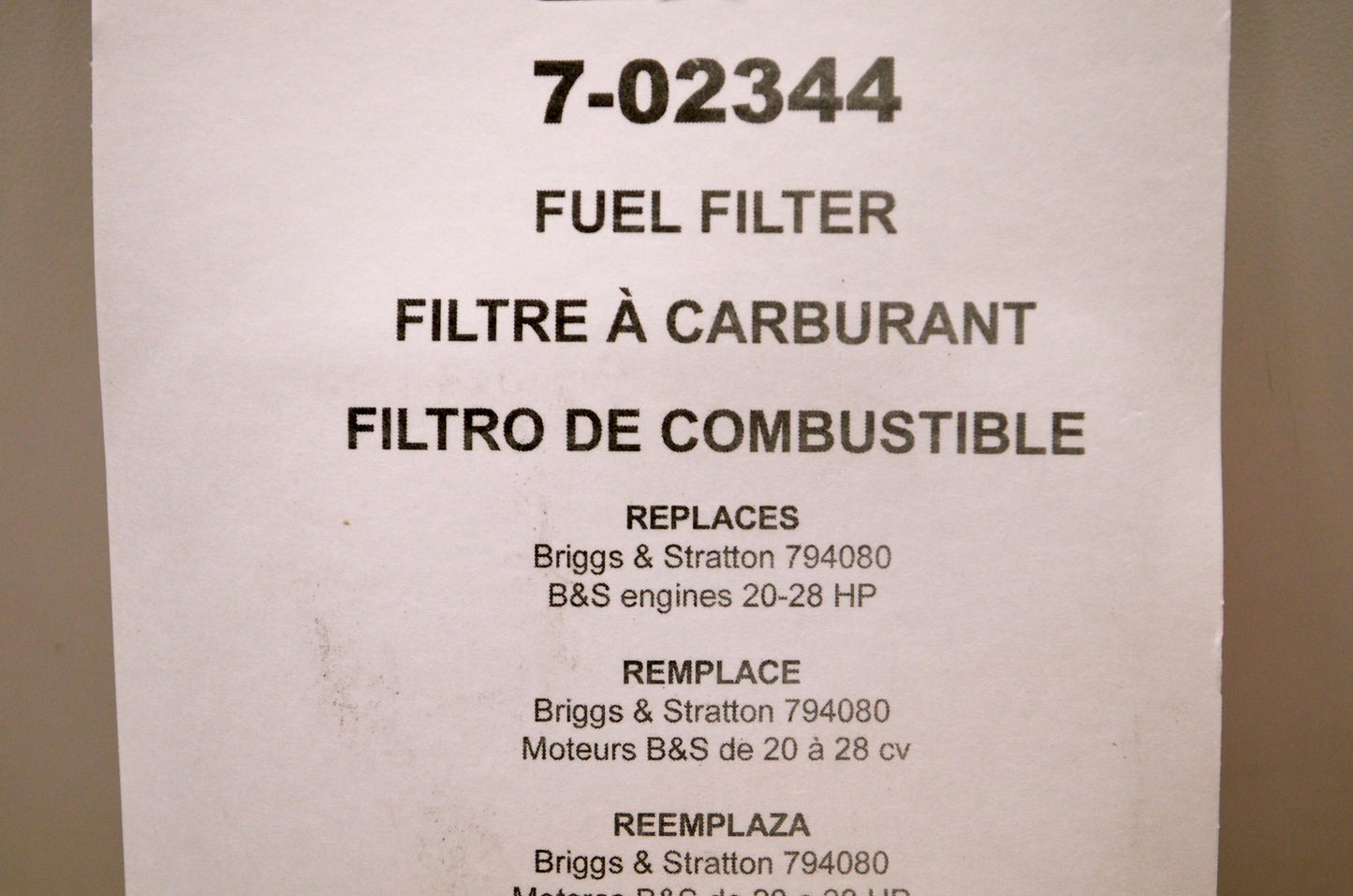 Prime Line 7-02344, 695666 Fuel Filter NOS