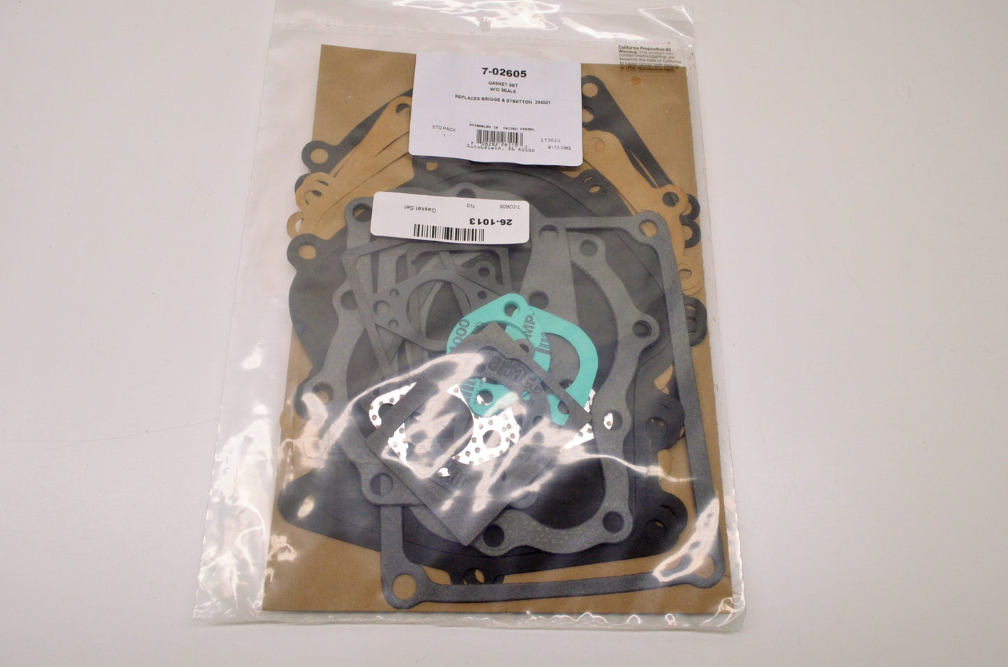 Prime Line 7-02605, 394501, 173011 Gasket Kit NOS