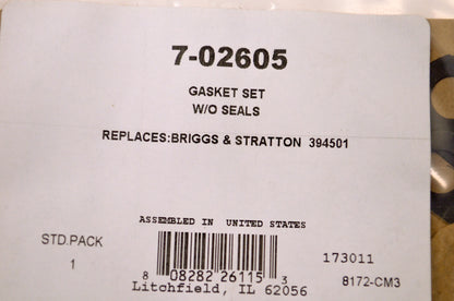 Prime Line 7-02605, 394501, 173011 Gasket Kit NOS