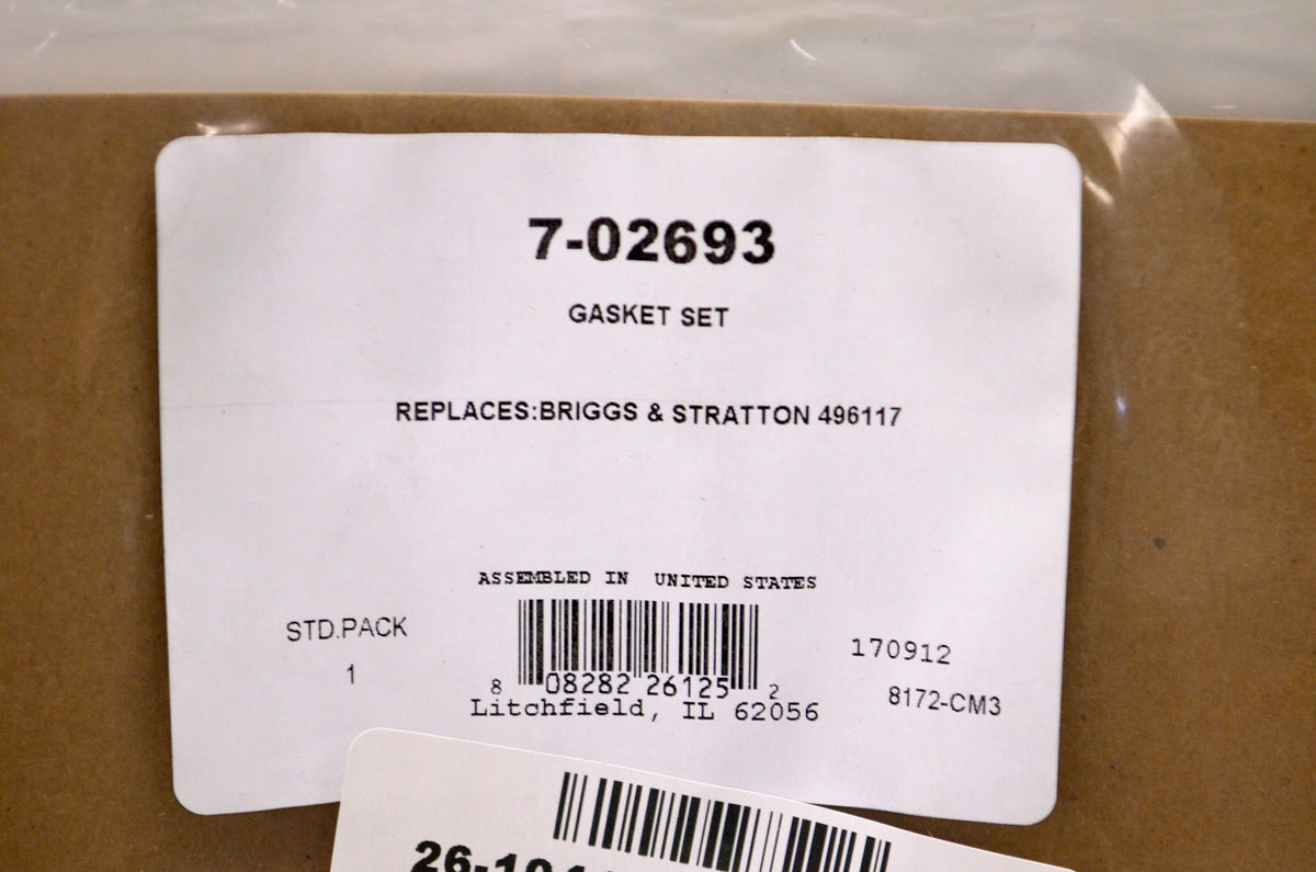 Prime Line 7-02693, 496117, 170912 Gasket Kit NOS