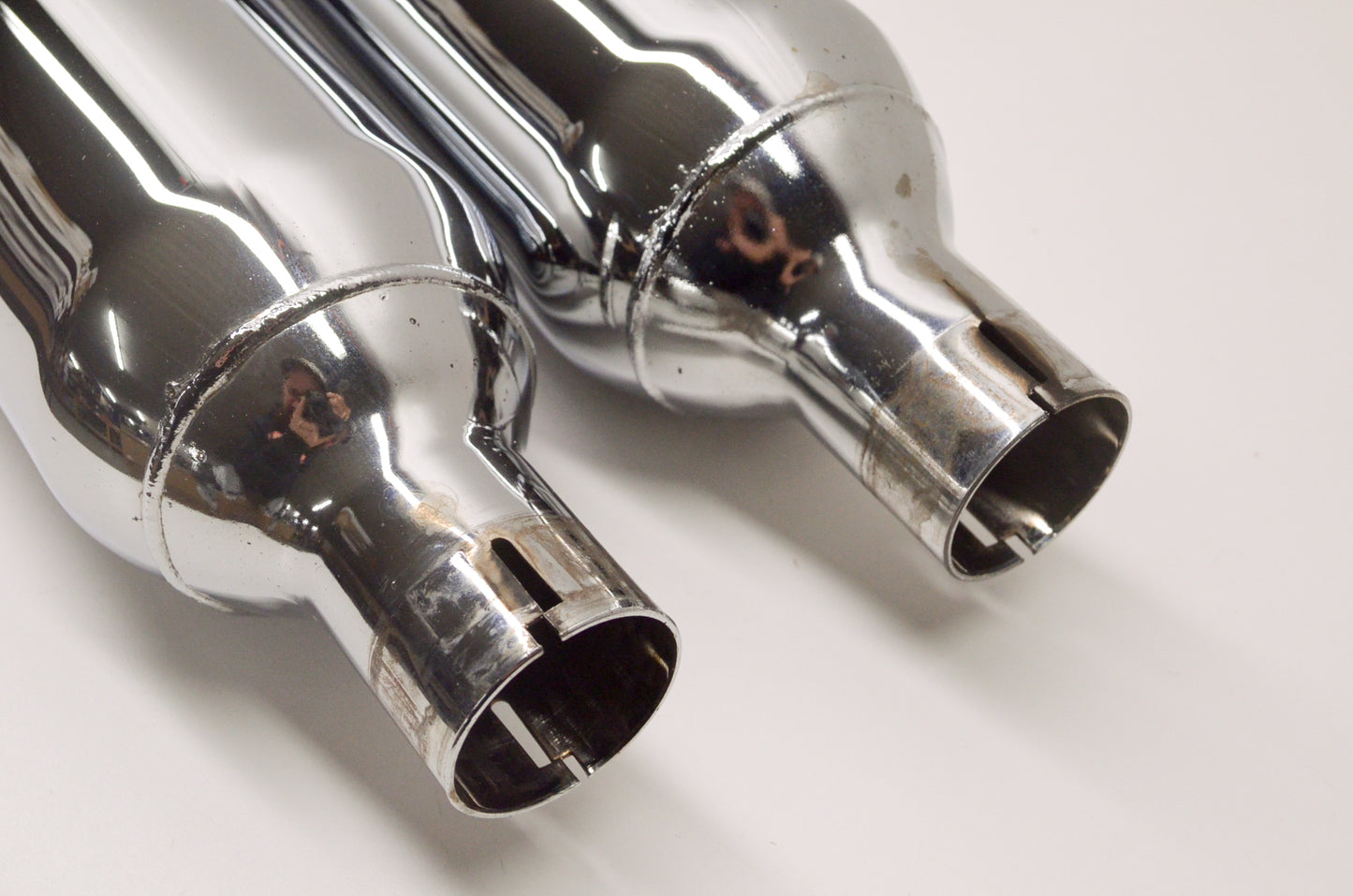 OEM Harley-Davidson 65538-95A, 65539-95A Chrome Exhaust Mufflers Pair