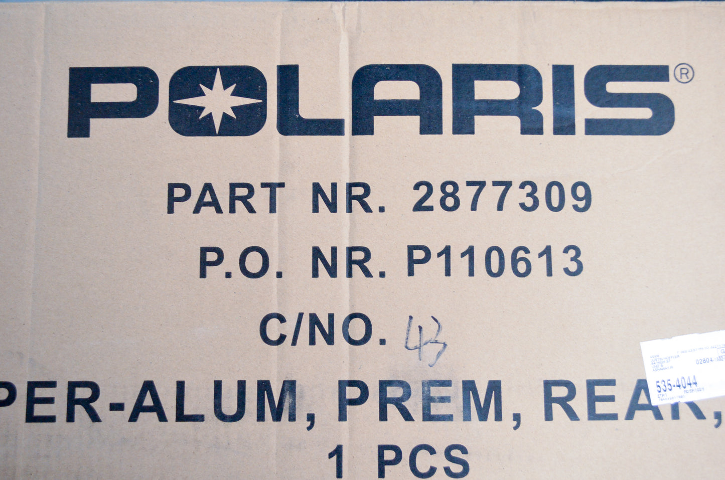 OEM Polaris 2877309 Aluminum Rear Brush Guard NOS
