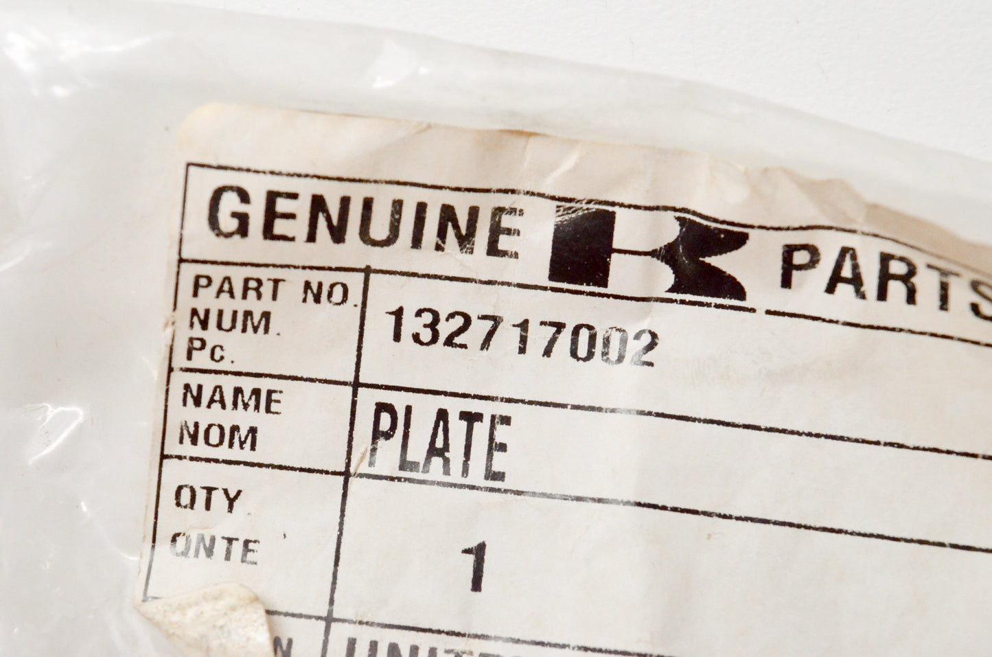 OEM Kawasaki 13271-7002 Plate NOS