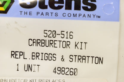 Stens 520-516, 498260 Carburetor Kit NOS