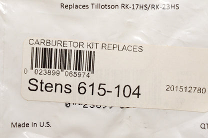 Stens 615-104, RK-17HS, RK-23HS Carburetor Kit NOS