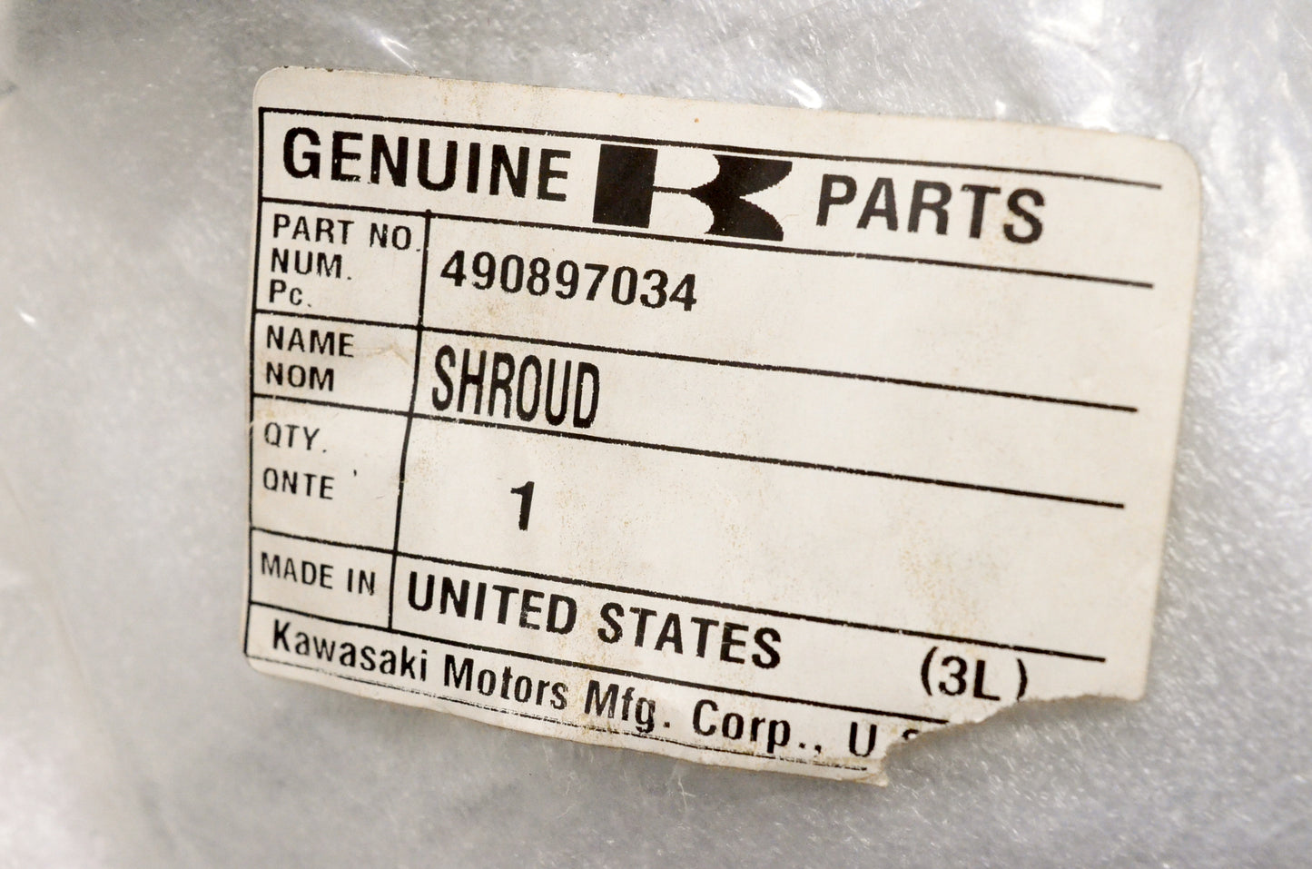 OEM Kawasaki 49089-7034 Engine Shroud NOS