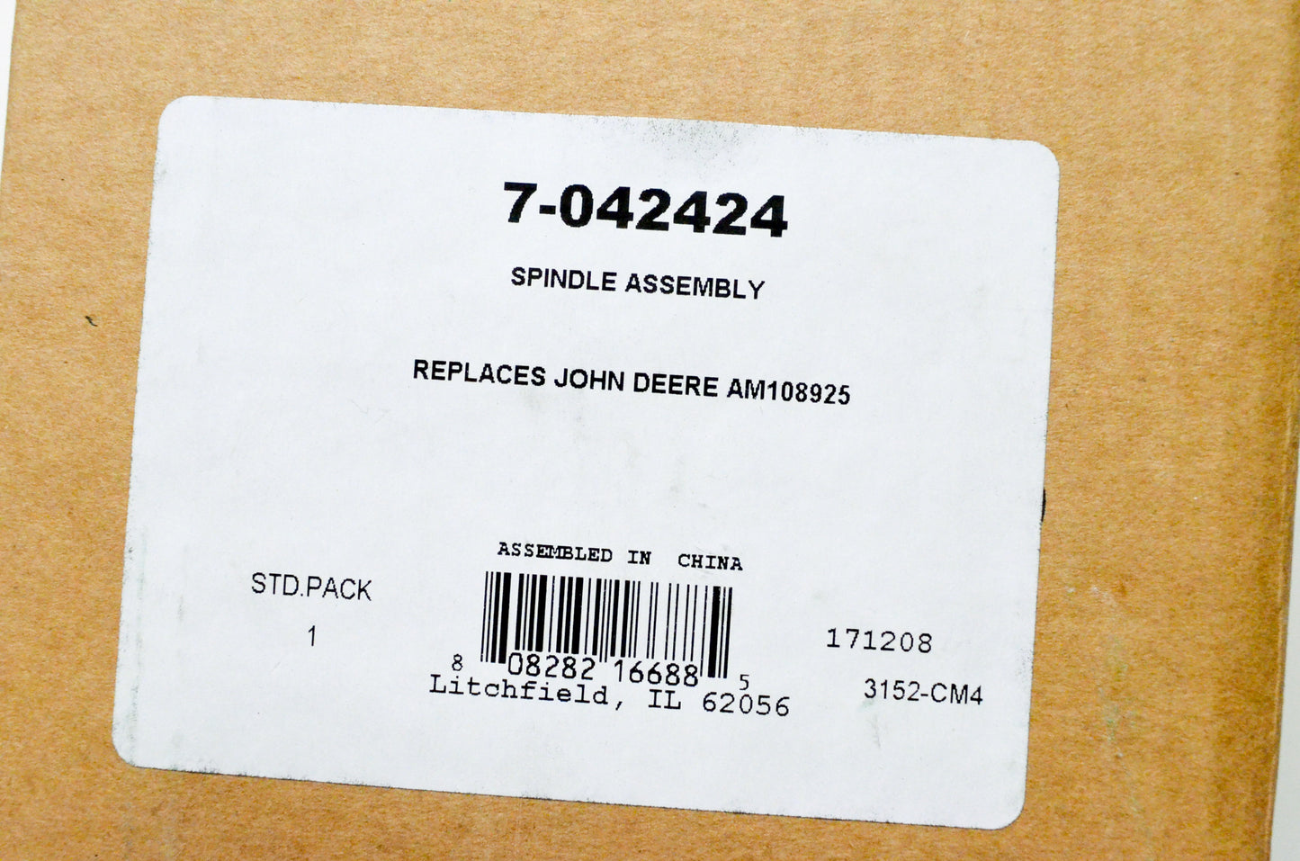 Prime Line 7-042424, AM108925 Spindle Assembly NOS