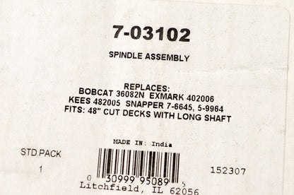 Prime Line 7-03102, 36082N, 402006, 482005, 7-6645, 5-9964 Spindle Assembly NOS