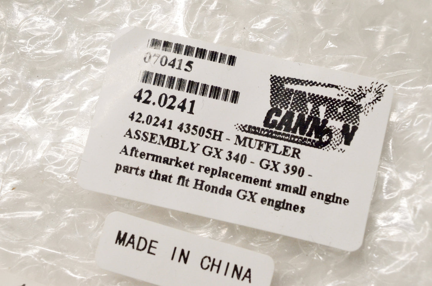 Water Cannon 42.0241 Muffler Assembly NOS
