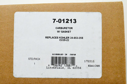 Prime Line 7-01213, 24-853-25S Carburetor w/ Gasket NOS