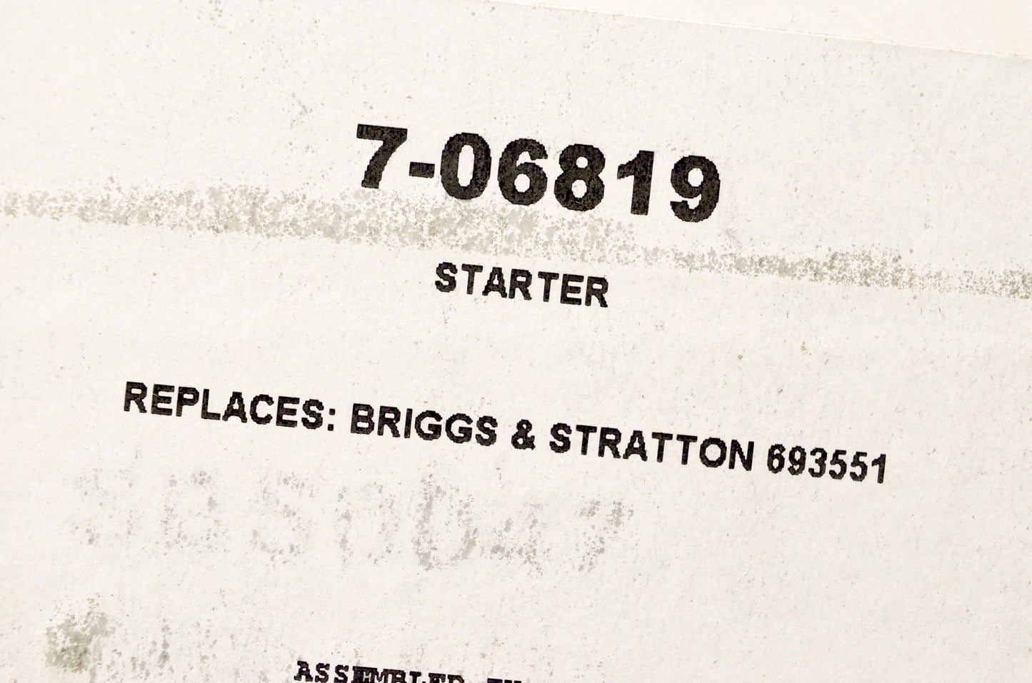 Aftermarket 7-06819 Electric Starter NOS