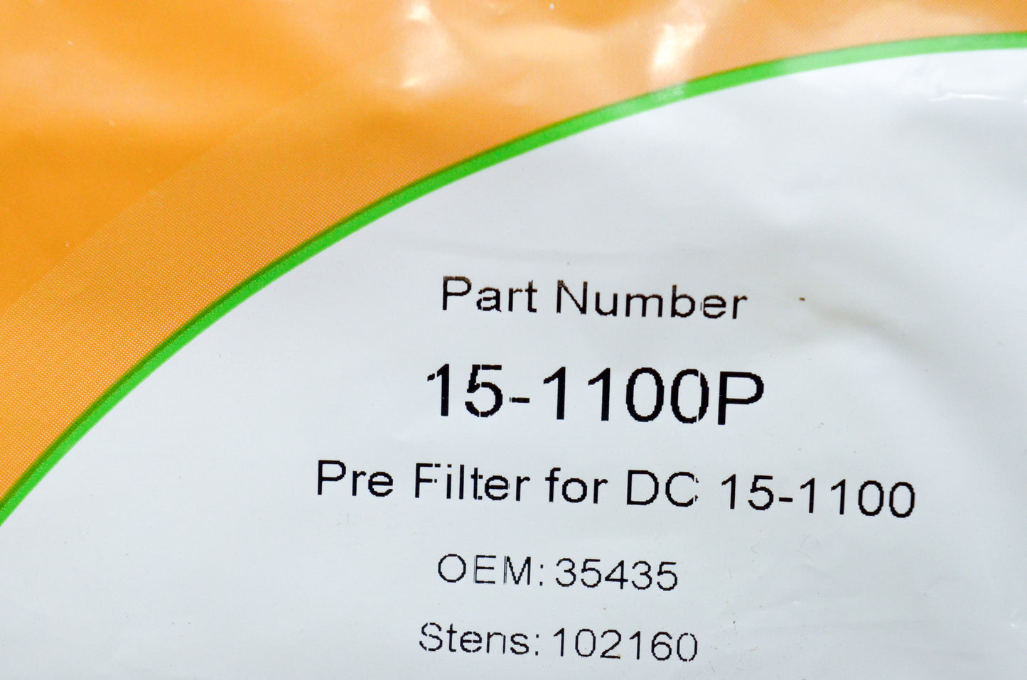 Dealer's Choice 15-1100P, 35435, 102160 Pre-Filter Qty 4 NOS