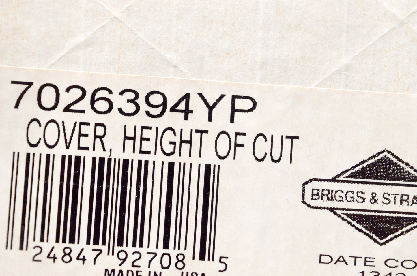 Briggs&Stratton 7026394YP Height of Cut Cover NOS